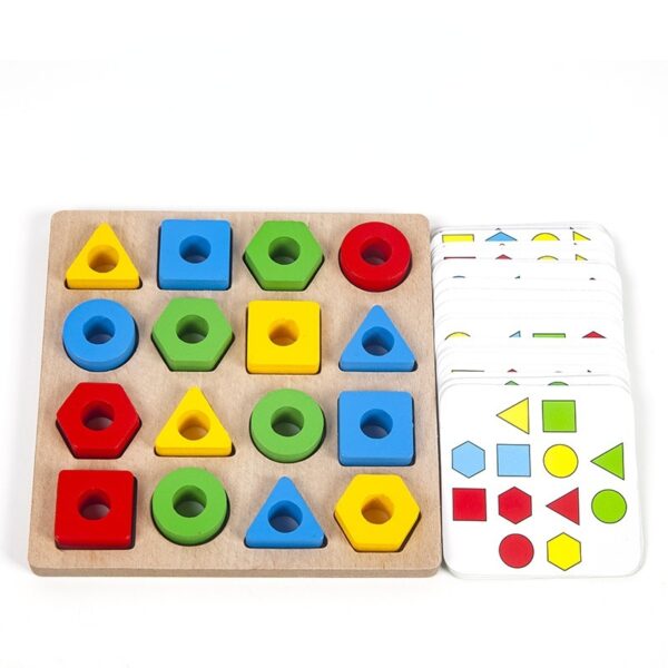 Geometric Pairing Blocks Leisure Board Game Toys - Image 4