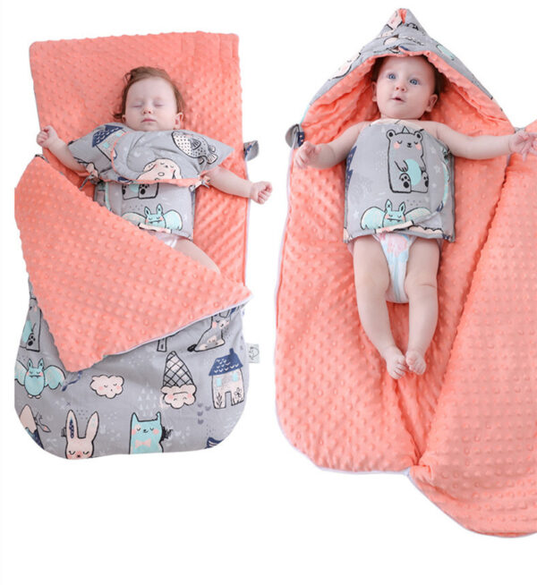 Newborn Baby Blanket Warm Fleece Stroller Cover Quilt - Image 8