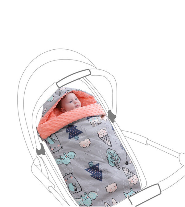 Newborn Baby Blanket Warm Fleece Stroller Cover Quilt - Image 5