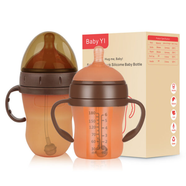 Large-Caliber Weaning Artifact Nano Silver Silicone Baby Bottle Antibacterial - Image 2