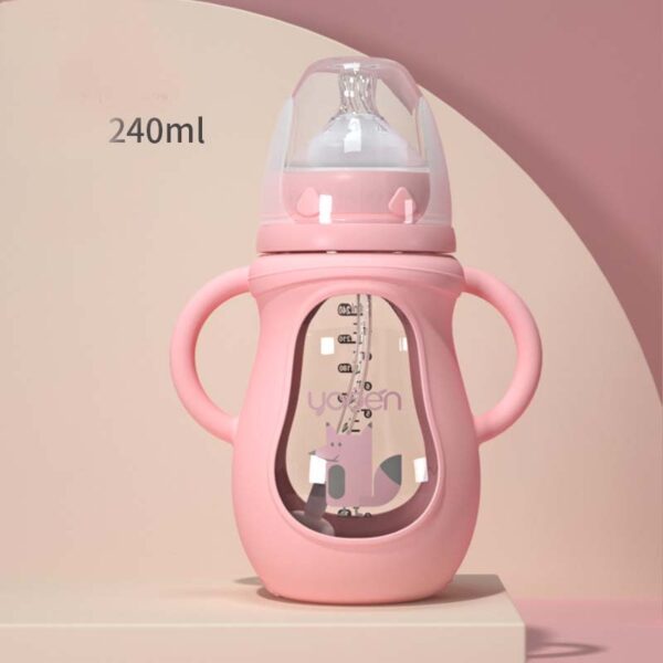 Anti-Scalding Handle Silicone Sleeve Insulated Baby Bottle - Image 2