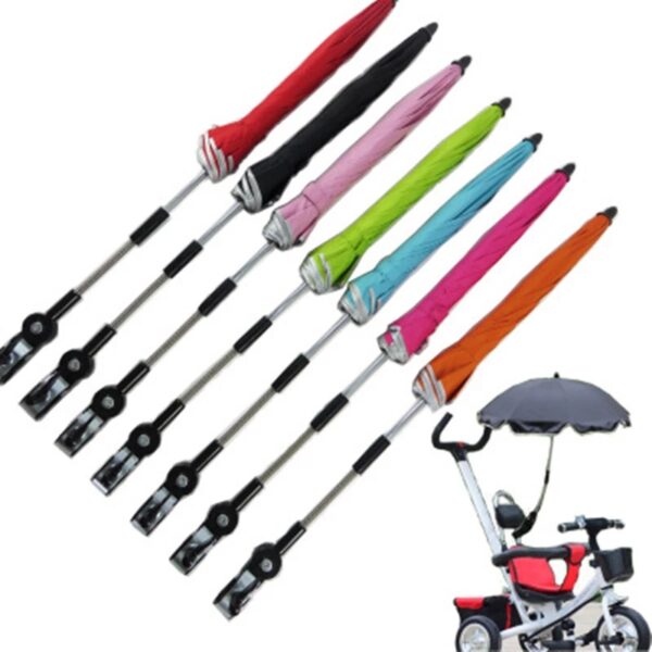 360 Degrees Pram Umbrellas Cart Accessories Adjustable Stroller Umbrella - Image 7