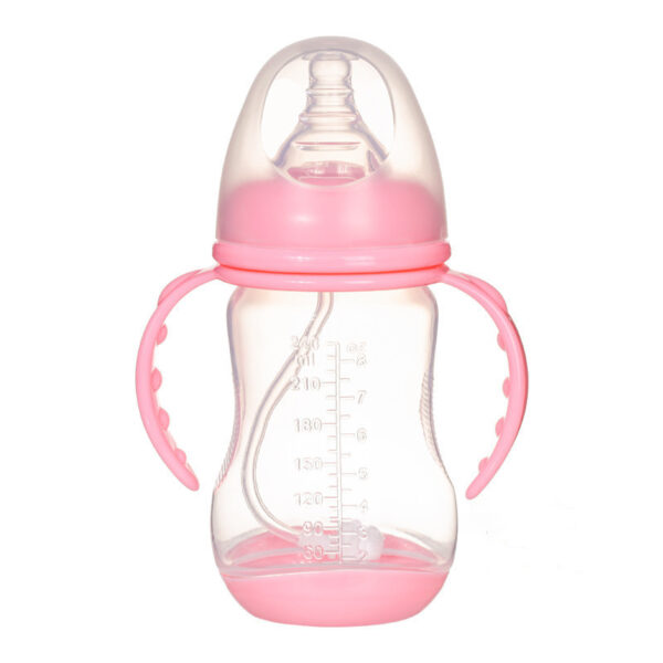 Wide Caliber PP Baby Bottle Anti-colic With Handle Straw Baby Feeding Bottle 180 240ML Optional Bulk - Image 2
