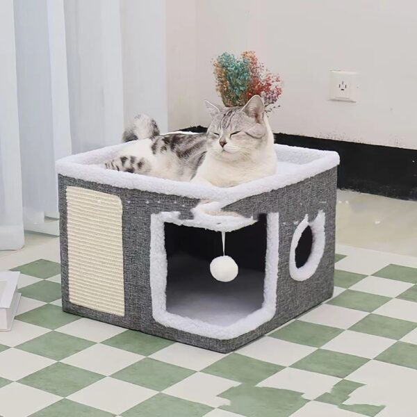 Pet Double-layer Cat Nest Villa Can Be Stored And Folded - Image 3