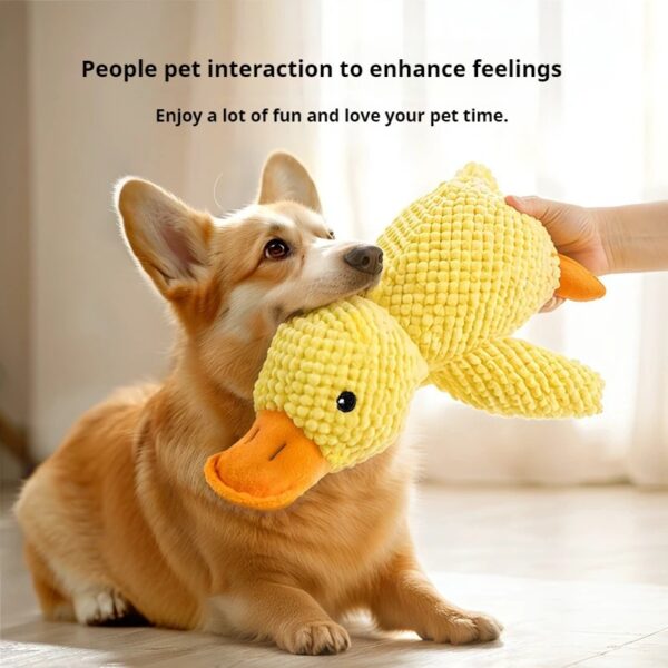 Pet Plush Toy Dog Calming Duck Stuffed Duck Toys Chew Toy Squeaky For Puppy Pet Teeth Cleaning Chew Pillow Toy Pet Supplies - Image 4