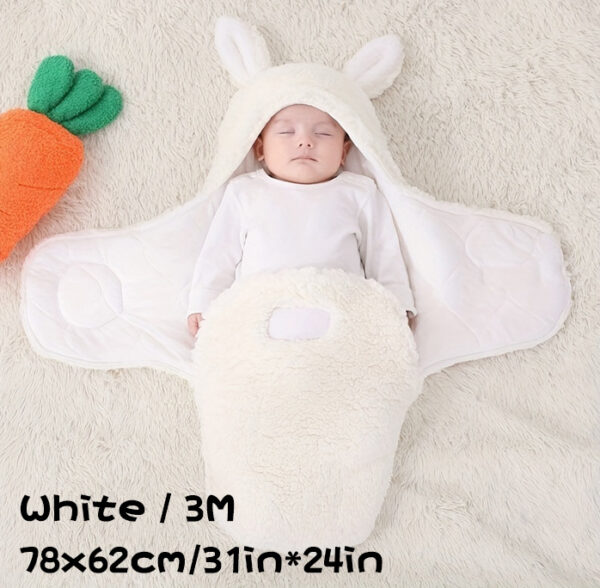 Super Soft Baby Sleeping Bag Fluffy Fleece Newborn Blanket Swaddle Blankets, Unisex Baby Wrap For Newborn Baby Boys Girls With Head-Protecting & Head-Supporting Function, Wearable Swaddle Sleep Sack - Image 2