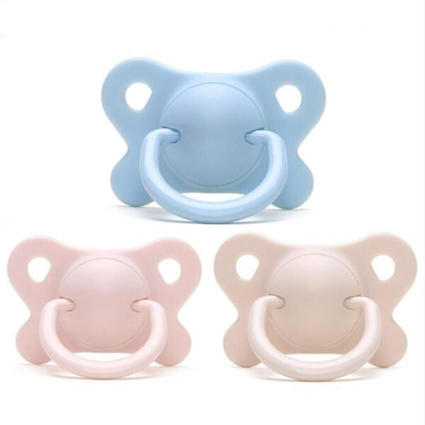 Pacifier Sleeping Baby Pacifier Newborn Silicone Pacifier Super Soft Flat Head - Image 3