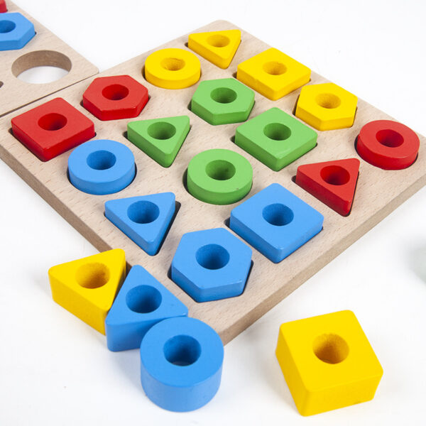 Geometric Pairing Blocks Leisure Board Game Toys - Image 2