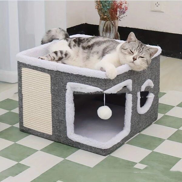 Pet Double-layer Cat Nest Villa Can Be Stored And Folded