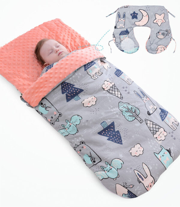 Newborn Baby Blanket Warm Fleece Stroller Cover Quilt - Image 7