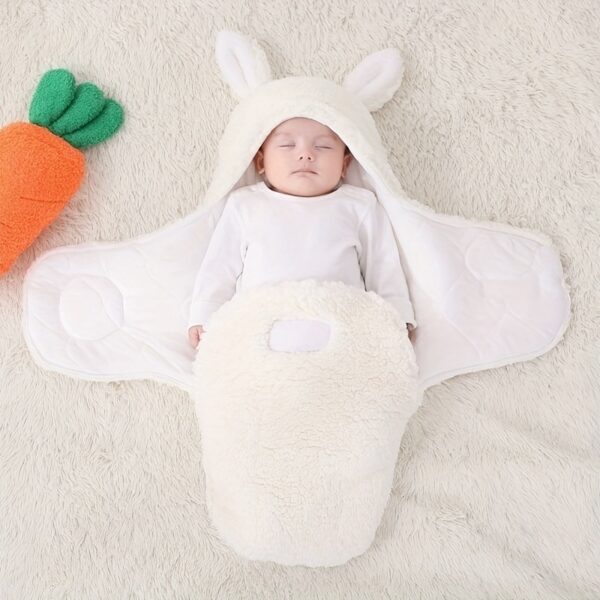 Super Soft Baby Sleeping Bag Fluffy Fleece Newborn Blanket Swaddle Blankets, Unisex Baby Wrap For Newborn Baby Boys Girls With Head-Protecting & Head-Supporting Function, Wearable Swaddle Sleep Sack - Image 6