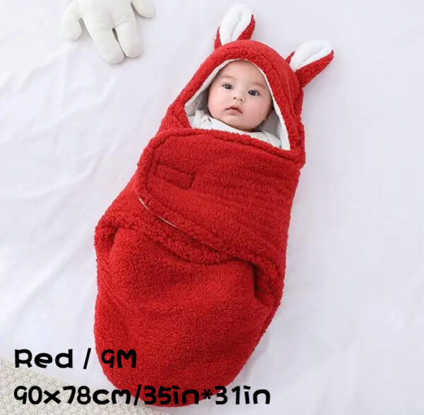 Super Soft Baby Sleeping Bag Fluffy Fleece Newborn Blanket Swaddle Blankets, Unisex Baby Wrap For Newborn Baby Boys Girls With Head-Protecting & Head-Supporting Function, Wearable Swaddle Sleep Sack - Image 4