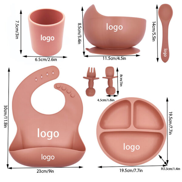 Baby Cutlery Set Silicone Bib Silicone Cup Spoon - Image 6