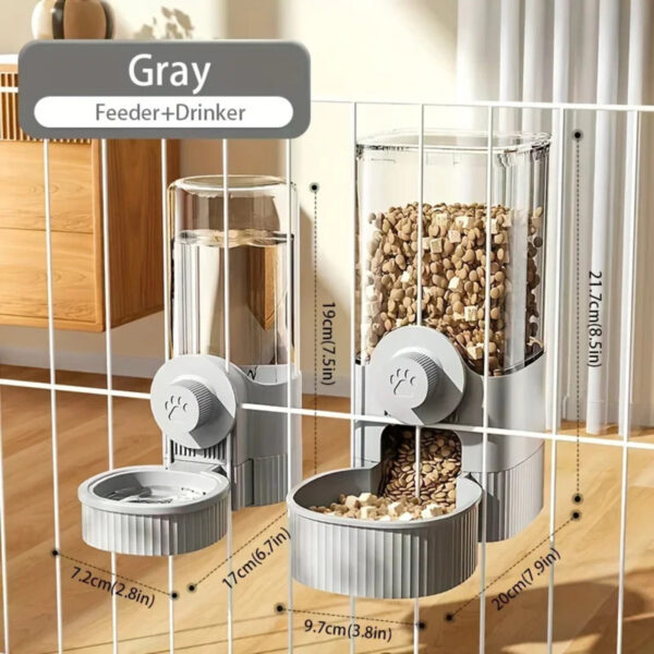 1.2L Automatic Pet Feeder Cage Hanging Bowl, Suitable For Small Puppy Cat Rabbit Food Container Dispenser Bowl - Image 3