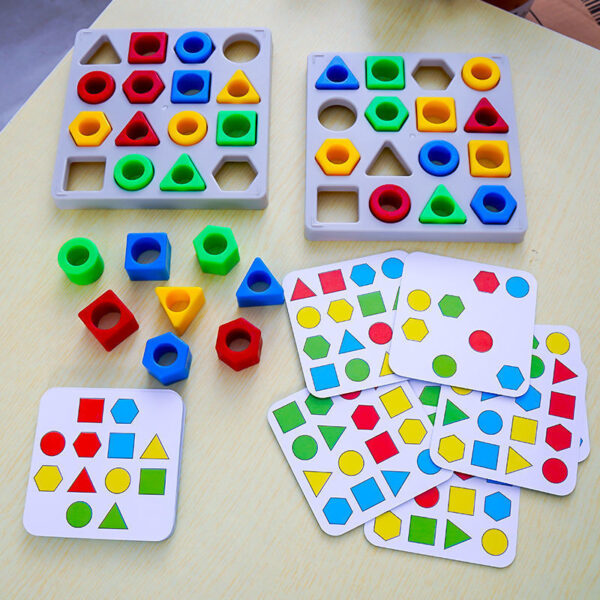 Geometric Pairing Blocks Leisure Board Game Toys - Image 5