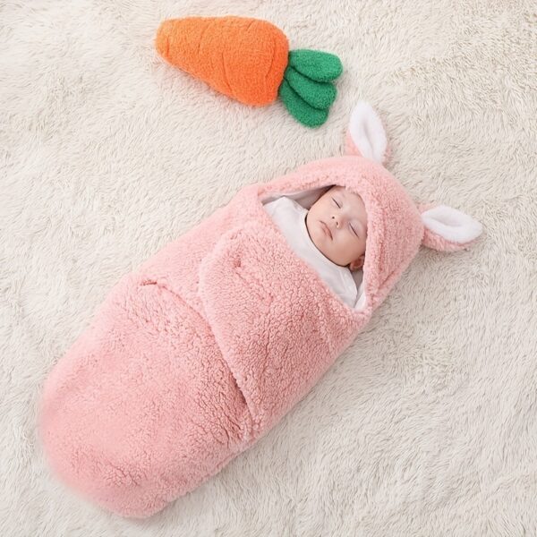Super Soft Baby Sleeping Bag Fluffy Fleece Newborn Blanket Swaddle Blankets, Unisex Baby Wrap For Newborn Baby Boys Girls With Head-Protecting & Head-Supporting Function, Wearable Swaddle Sleep Sack - Image 7