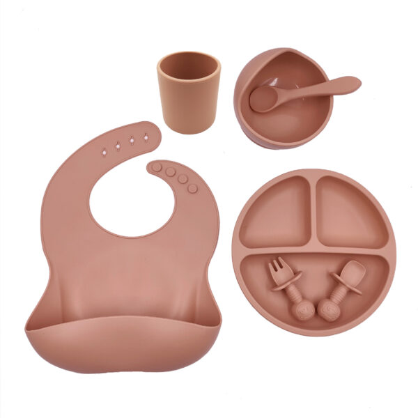 Baby Cutlery Set Silicone Bib Silicone Cup Spoon - Image 8