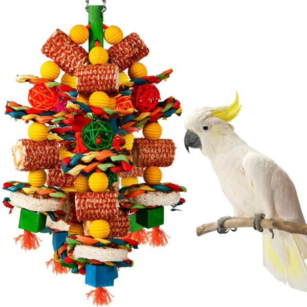 Parrot Bird Bird Cage Accessories Natural Corncob Wooden Bite Toy - Image 2