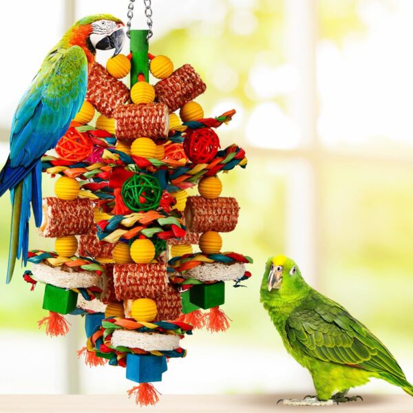 Parrot Bird Bird Cage Accessories Natural Corncob Wooden Bite Toy - Image 3