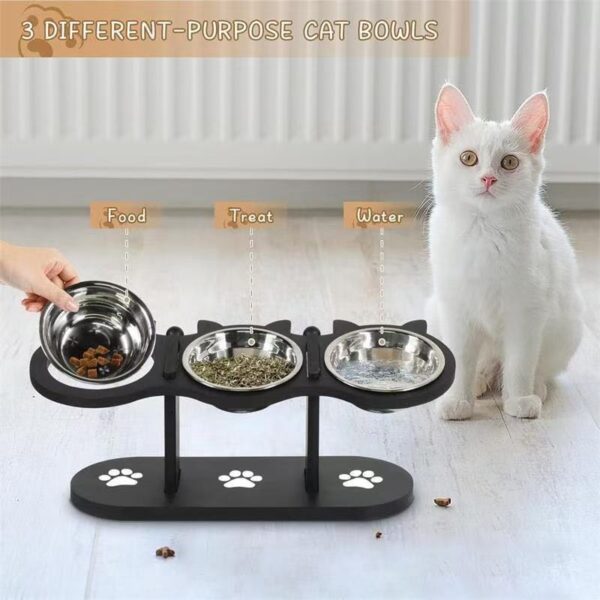 Vertical Pet Feeder Adjustable Wooden Dining Table - Image 5