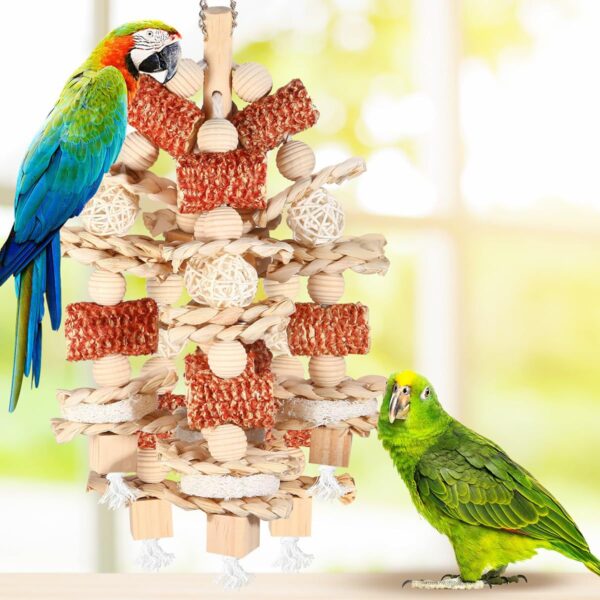 Parrot Bird Bird Cage Accessories Natural Corncob Wooden Bite Toy