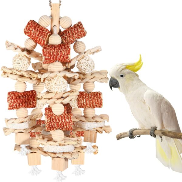 Parrot Bird Bird Cage Accessories Natural Corncob Wooden Bite Toy - Image 4