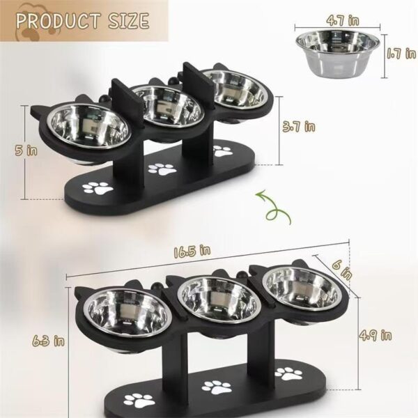 Vertical Pet Feeder Adjustable Wooden Dining Table - Image 2