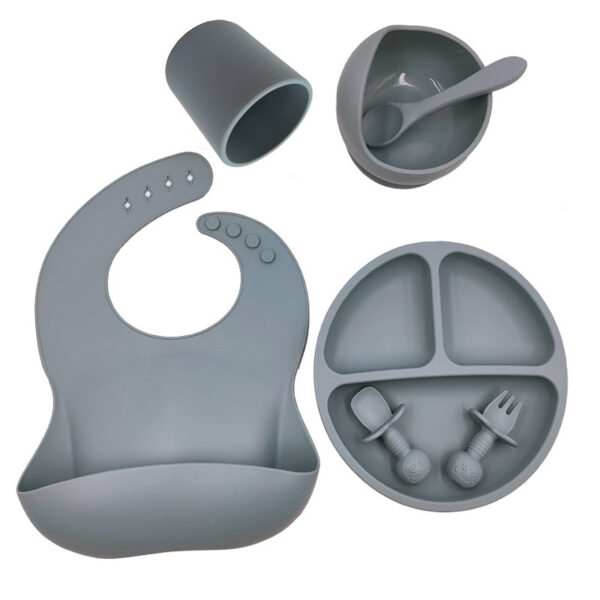 Baby Cutlery Set Silicone Bib Silicone Cup Spoon - Image 10