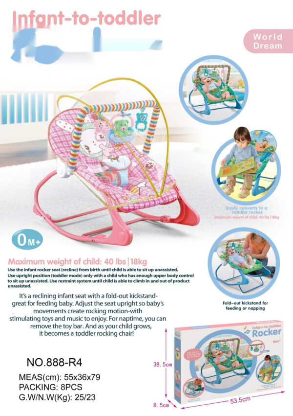Baby Rocking Chair Baby Rocking Bed Portable Foldable Coax With Mosquito Net - Image 4