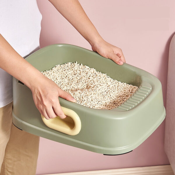 Cat Semi-closed Toilet Binaural Handle Splash-proof Sand Basin