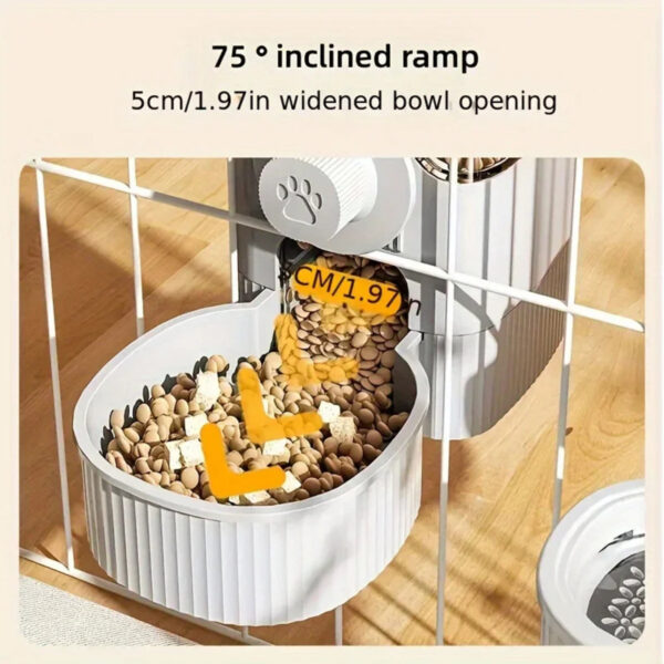 1.2L Automatic Pet Feeder Cage Hanging Bowl, Suitable For Small Puppy Cat Rabbit Food Container Dispenser Bowl - Image 6