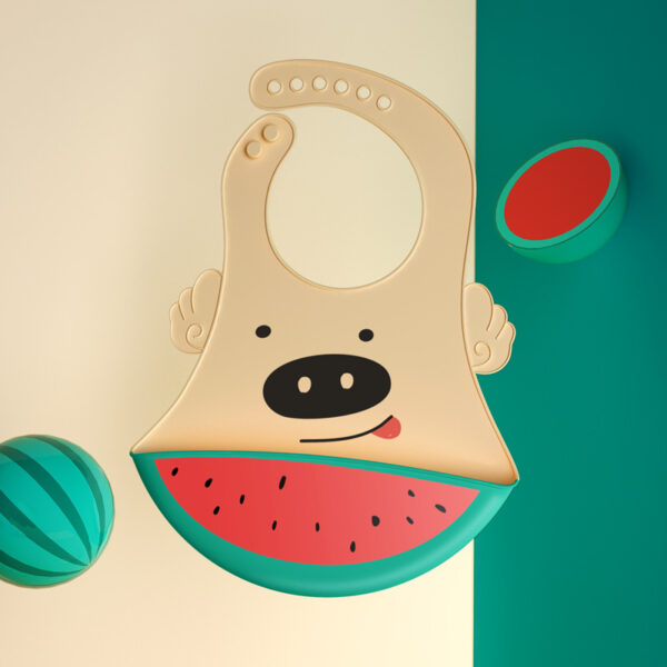 Baby Eating Silicone Bib Baby Stereo Waterproof - Image 3