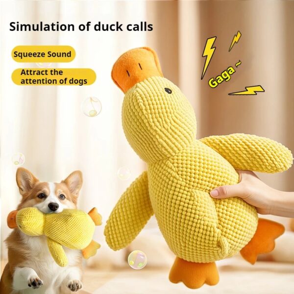 Pet Plush Toy Dog Calming Duck Stuffed Duck Toys Chew Toy Squeaky For Puppy Pet Teeth Cleaning Chew Pillow Toy Pet Supplies - Image 7